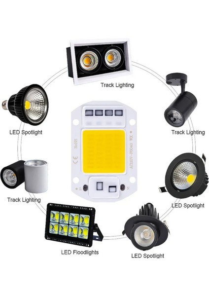 220 Volt 50 Watt Yeşil Projektör Cob LED Çipi indirimleri