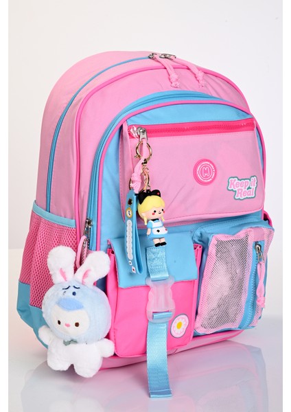 MU-5941 Papatya Desenli Okul Çanta Seti 3'lü – Sırt Çantası, Beslenme Çantası ve Kalemlik fiyatları