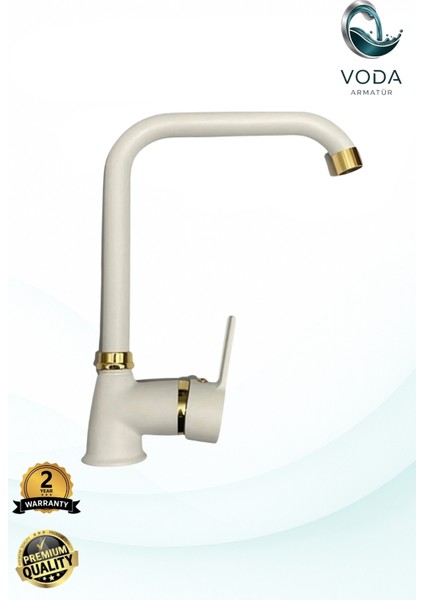 Köşe Eviye Bataryası – Beyaz Gold, Modern ve Şık Tasarım