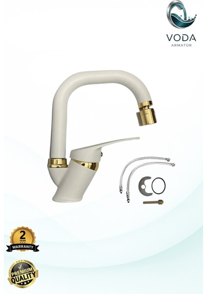 Köşe Lavabo Bataryası – Beyaz Gold, Modern ve Şık Tasarım fiyatları