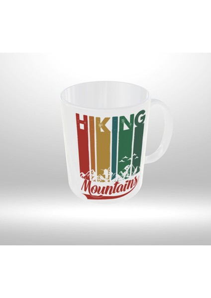 Kamp Temalı "hıkıng Mountaıns" Yazılı Retro Tasarım Kupa modelleri