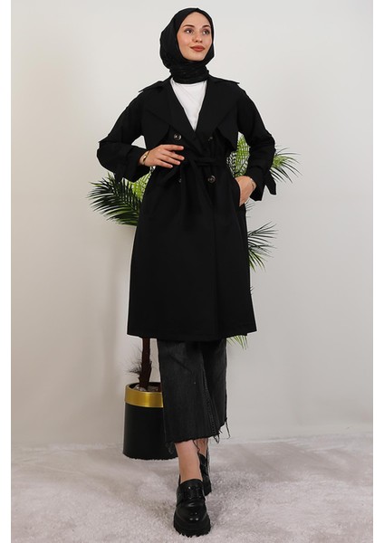 Erna Trençkot Siyah