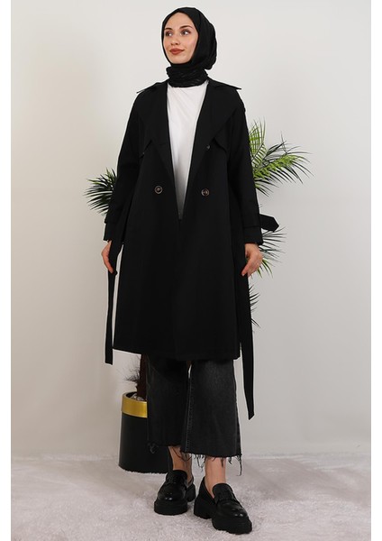 Erna Trençkot Siyah modelleri