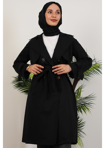 Erna Trençkot Siyah indirimleri