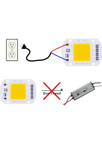 220 Volt 50 Watt Mavi Projektör Cob LED Çipi modelleri