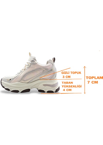 G25K450 Gizli Topuk Kadın Bej-Uçuk Pembe Sneaker Spor Ayakkabı fırsatları