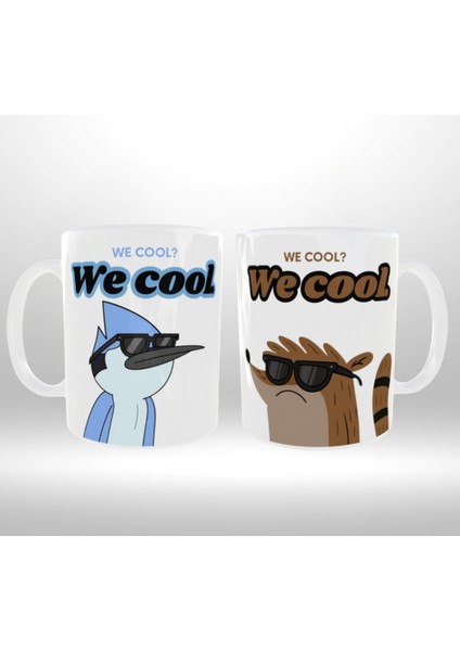Regular Show Temalı "we Cool? We Cool" Yazılı Modern Tasarım Ikili Kanka Kupa