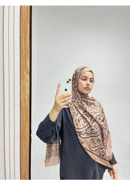 Etnik Desen Bej Vizon Renk Soft Pamuk Şal fiyatları