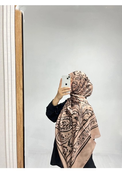 Etnik Desen Bej Vizon Renk Soft Pamuk Şal modelleri