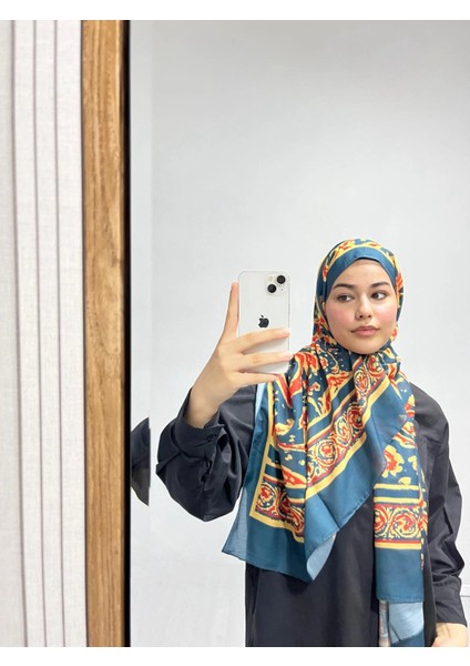 Etnik Desen Petrol Sarı Renk Soft Pamuk Şal fiyatları