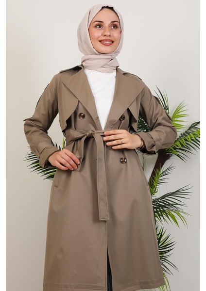 Erna Trençkot Açık Haki indirimleri