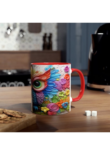 Baykuş Desenli Baskılı Kupa