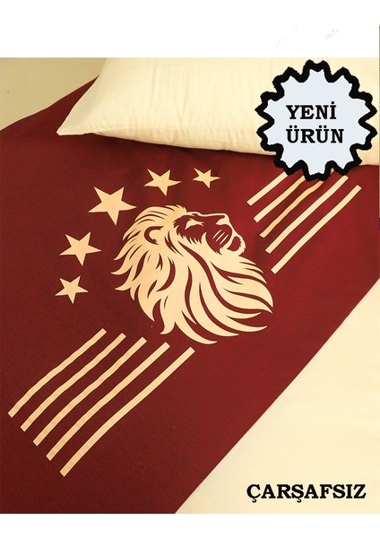 Nevresim Takımı Tek Kişilik Taraktar Ultraslan Sarı Kırmızı Çıtçıtlı Kolay Ütülenir
