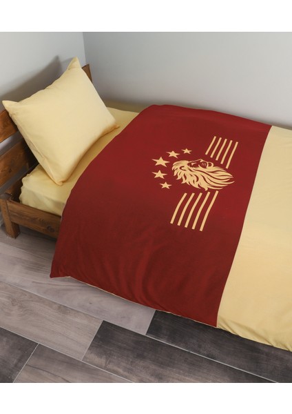 Nevresim Takımı Tek Kişilik Taraktar Ultraslan Sarı Kırmızı Çıtçıtlı Kolay Ütülenir modelleri