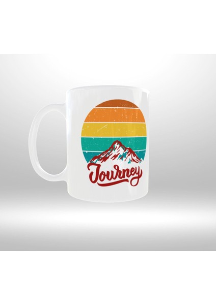 Kamp-Doğa Temalı "journey" Yazılı Retro Tasarım Kupa