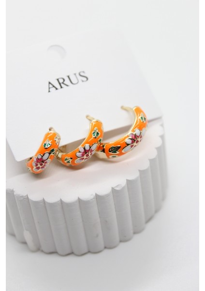 Üçlü Gold Mineli Set Çelik Küpe modelleri