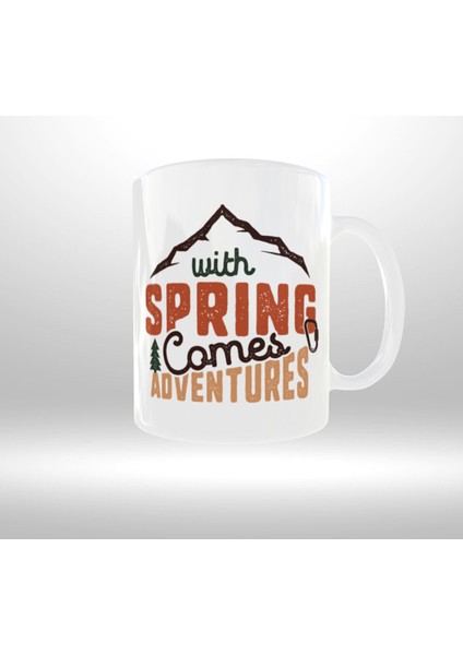 Doğa Kamp Temalı "wıth Sprıng Comes To Adventure" Yazılı Retro Tasarım Kupa fiyatları
