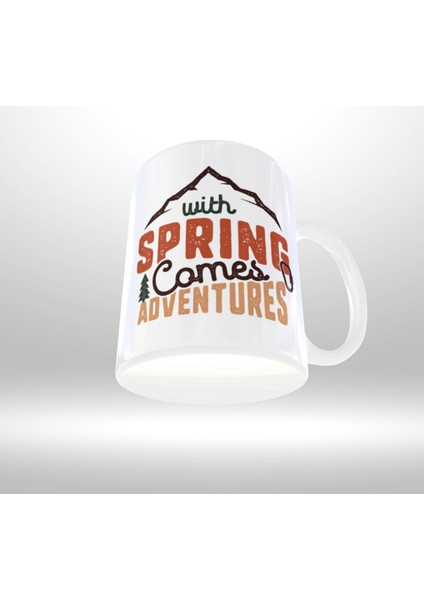 Doğa Kamp Temalı "wıth Sprıng Comes To Adventure" Yazılı Retro Tasarım Kupa modelleri