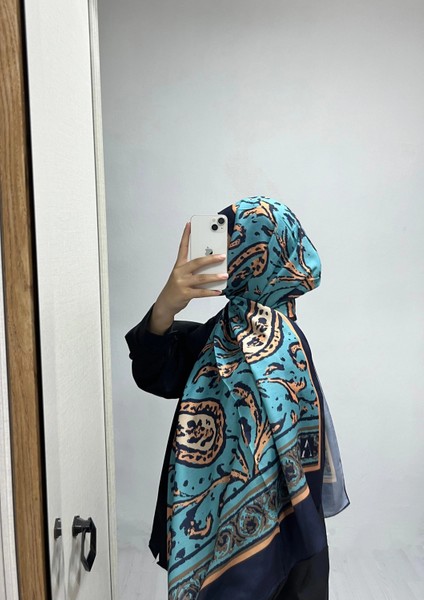 Etnik Desen Mavi Lacivert Renk Soft Pamuk Şal fiyatları