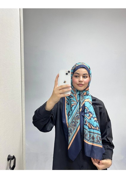 Etnik Desen Mavi Lacivert Renk Soft Pamuk Şal indirimleri