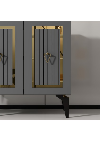 CAD001AG-CAPRİ Çok Amaçlı Dolap ,ayakkabılık , Konsol Antrasit-Gold modelleri