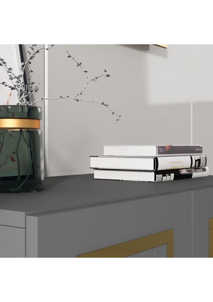 CAD001AG-CAPRİ Çok Amaçlı Dolap ,ayakkabılık , Konsol Antrasit-Gold indirimleri