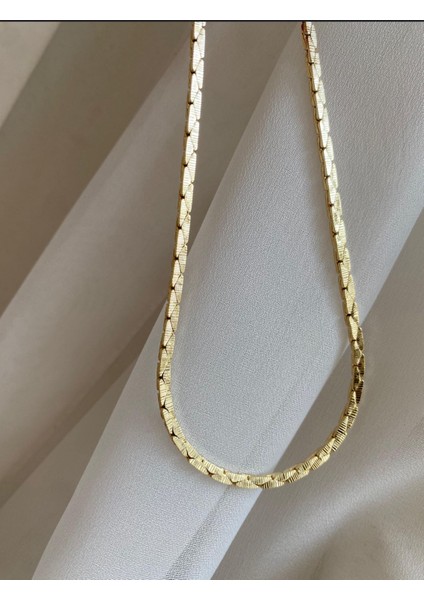 Gold Çelik Kısa ve Uzun Çelik Kolye
