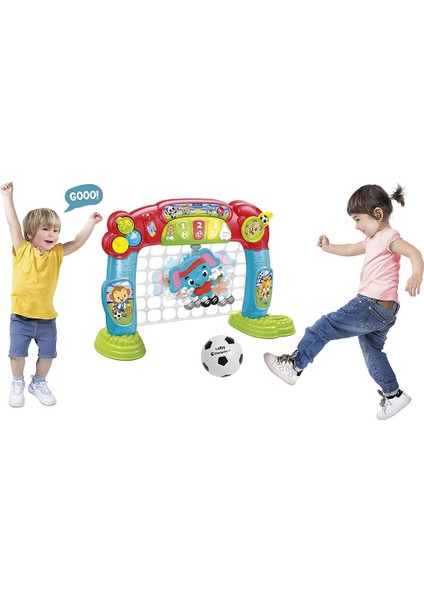 Interaktif Futbol Kalesi – Işıklı Sesli Hareketli Kaleci ve Top Seti - 58 x 14 x 46 cm