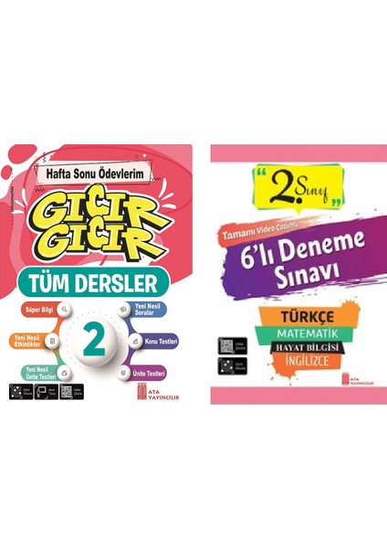 Gıcır Gıcır 2. Sınıf Tüm Dersler Ata Soru Bankası -Tüm Dersler 6 Lı Sıralı Deneme Paketi