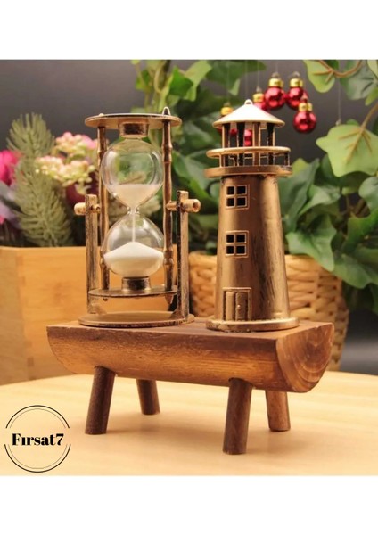 Dekoratif Kum Saati Deniz Feneri Masaüstü 18X15 Kum Saati Ayaklı Dekorasyon Ev Ofis Sevgiliye Hediye