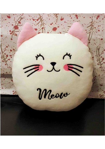 Meow Peluş Kedicik Yastık Sevimliliğiyle Sarılmalık, Yumuşacık Dekoratif Uyku Arkadaşı Yumoş Hediye indirimleri