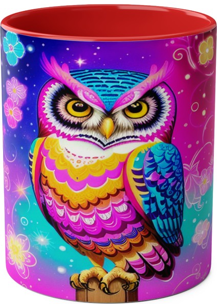 Baykuş Temalı Baskılı Kupa Bardak