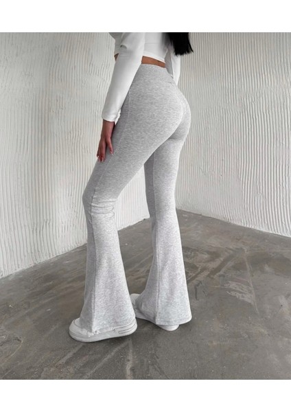 Kadın Yüksek Bel Incelten Etkili Beli Fitilli Ispanyol Paça Tayt Pantolon modelleri