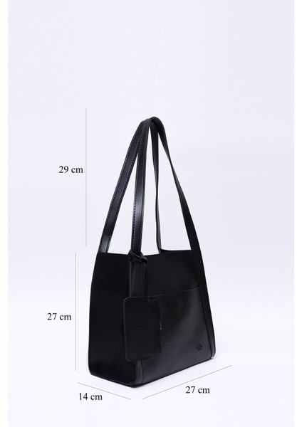 Siyah SHK123 Suni Deri, Çıtçıtlı, Iki Bölmeli, Cüzdanlı, Makyaj Çantalı, Askılı, El, Kol ve Omuz Çantası fiyatları