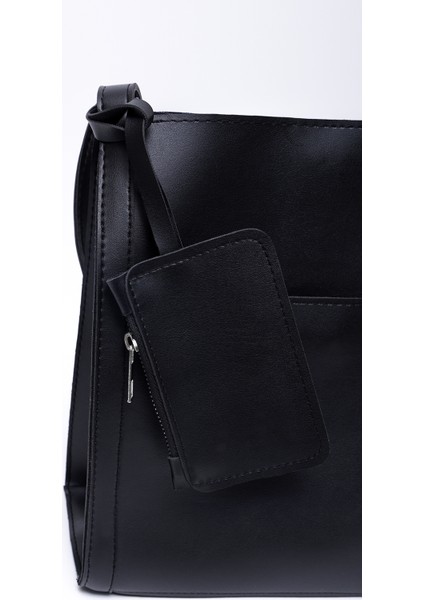 Siyah SHK123 Suni Deri, Çıtçıtlı, Iki Bölmeli, Cüzdanlı, Makyaj Çantalı, Askılı, El, Kol ve Omuz Çantası indirimleri