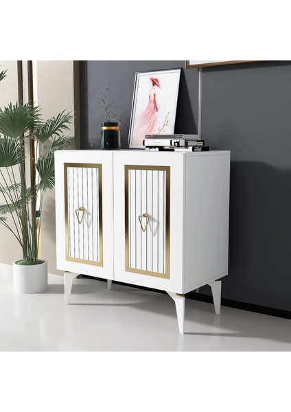 CAD001BG-CAPRİ Çok Amaçlı Dolap , Ayakkabılık , Konsol Beyaz-Gold fiyatları