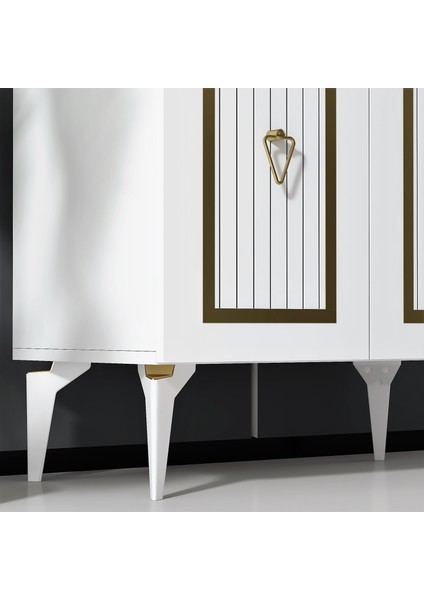 CAD001BG-CAPRİ Çok Amaçlı Dolap , Ayakkabılık , Konsol Beyaz-Gold fırsatları