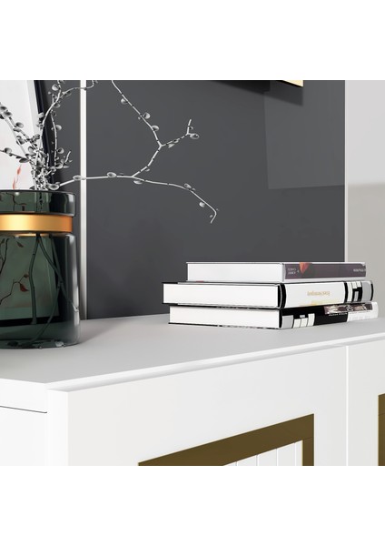 CAD001BG-CAPRİ Çok Amaçlı Dolap , Ayakkabılık , Konsol Beyaz-Gold indirimleri