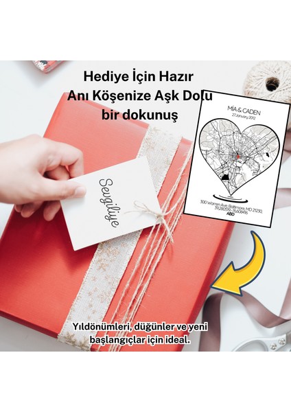 Kişiye Özel Aşk Lokasyon Posteri – Harita, Tarih, Isim ve Mekanlı Metal Baskı + A4 Beyaz Çerçeve fırsatları