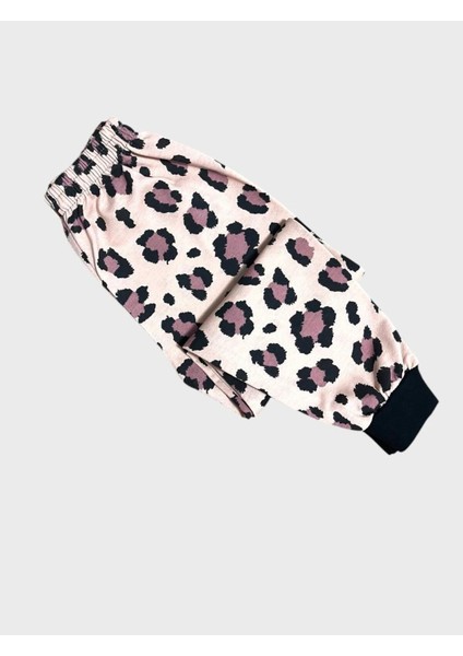 Kız Çocuk Pamuklu Krem Rengi Leopar Desenli Uzun Kollu Mevsimlik Pijama Takımı fırsatları