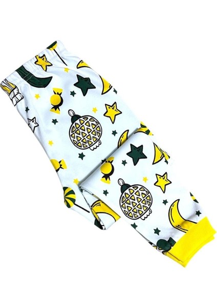 Kız Çocuk %100 Pamuklu Beyaz Şeker Ay Yıldız Ramazan Temalı Uzun Kollu Pijama Takımı indirimleri