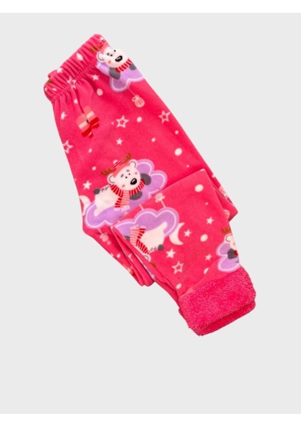 Kız Çocuk Pembe Ayıcık Desenli Uzun Kollu Kışlık Polar Pijama Takımı indirimleri