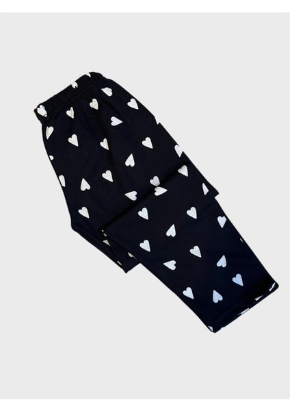 Kız Çocuk Lacivert Kalp Desenli Gömlek Yaka Boydan Düğmeli Kısa Kollu Yazlık Pijama Takımı modelleri