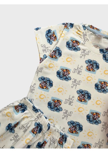 Kız Çocuk %100 Pamuklu Balon Güneş Desenli Kısa Kollu Şortlu Pijama Takımı fiyatları