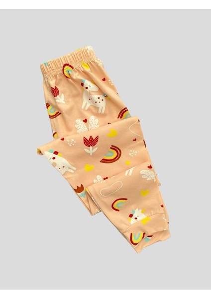 Kız Çocuk %100 Pamuklu Unıcorn Gökkuşağı Desenli Kısa Kollu Yazlık Pijama Takımı fırsatları