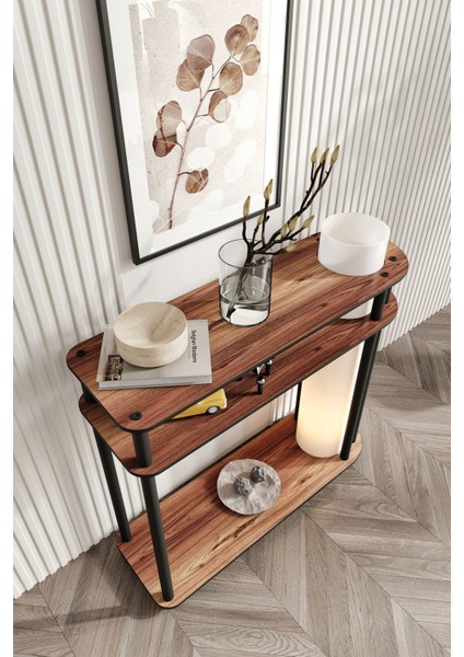 Caprio Dresuar Dekoratif Raflı Lambader Ceviz modelleri