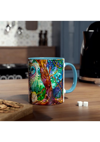 Baykuş Temalı Baskılı Kupa Bardak