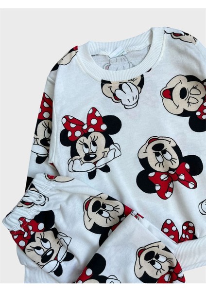 Kız Çocuk Pamuklu Mevsimlik Beyaz Uzun Kollu Pijama Takımı fırsatları