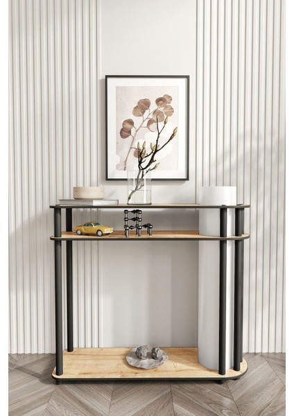 Caprio Dresuar Dekoratif Raflı Lambader Meşe fiyatları