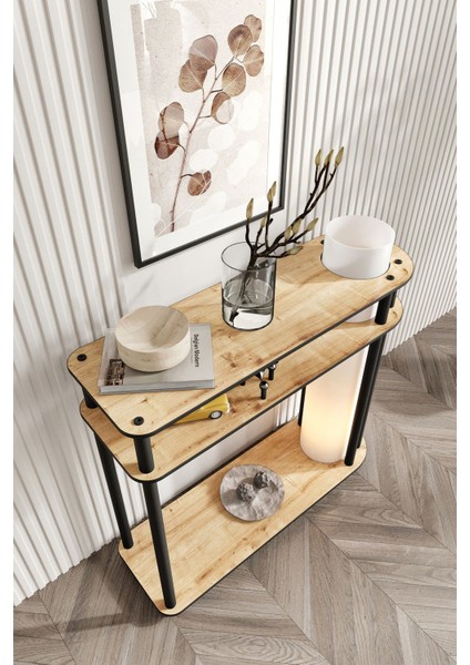 Caprio Dresuar Dekoratif Raflı Lambader Meşe modelleri